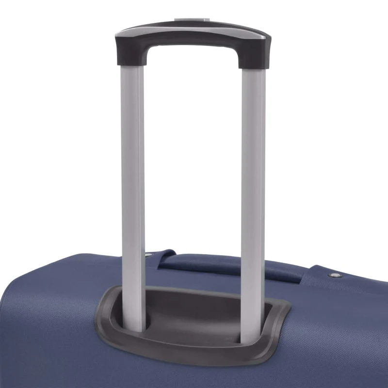 Set Valigie Trolley Morbide 3 pezzi Quattro Ruote Girevoli 360° Blu Marino
