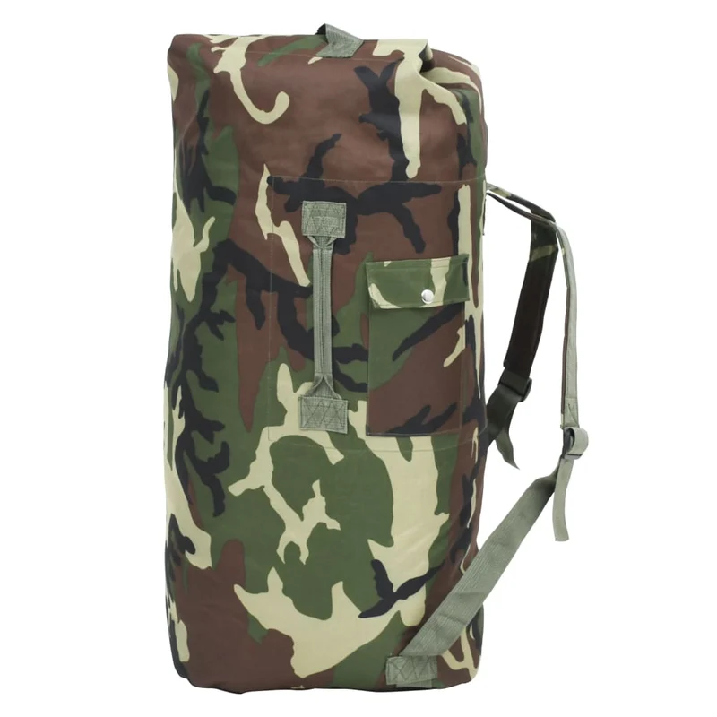 Borsone da Viaggio Stile Militare 85 L Tessuto Oxford Mimetico 30 x 30 x 90 cm