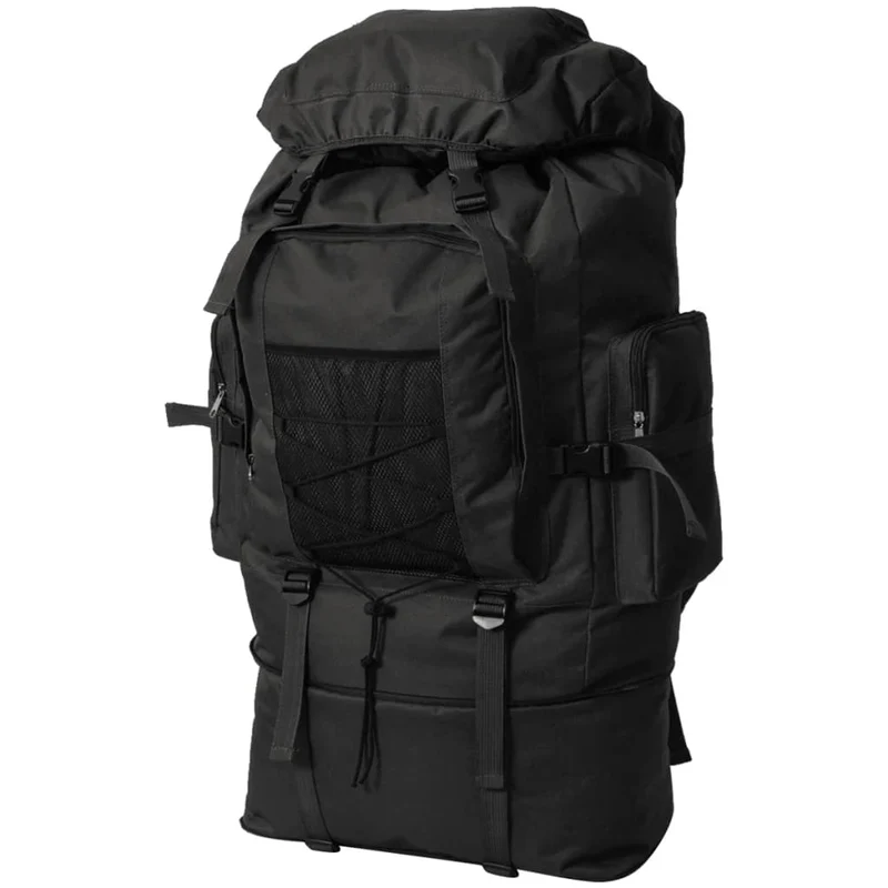 Zaino Stile Militare XXL 100 L Con Fibbie Robuste Nero
