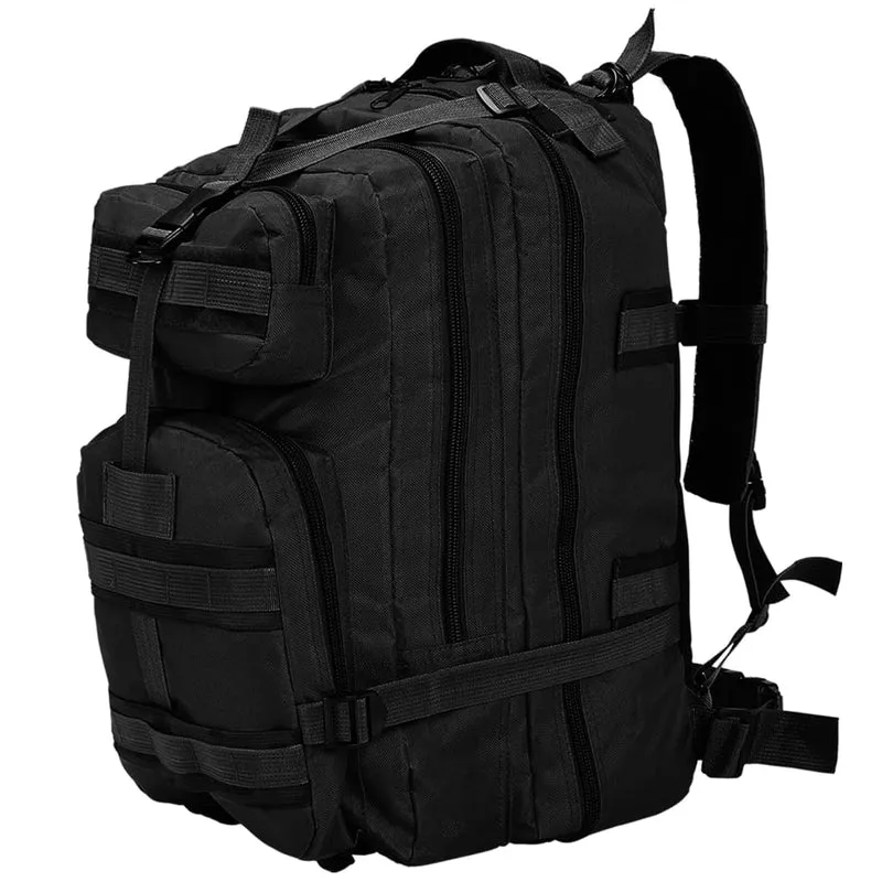 Zaino in Stile Militare 50 L Tessuto Oxford rivestito Nero