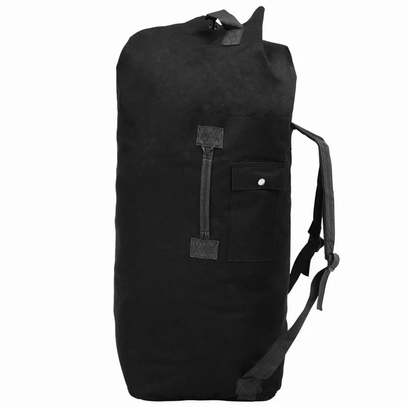 Borsone da Viaggio in Stile Militare 85 L 30 x 30 x 90 cm Nero