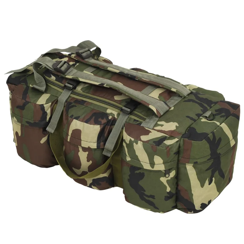 Borsone da Viaggio Stile Militare 3 in 1 90 L Tessuto Oxford Rivestito Mimetico