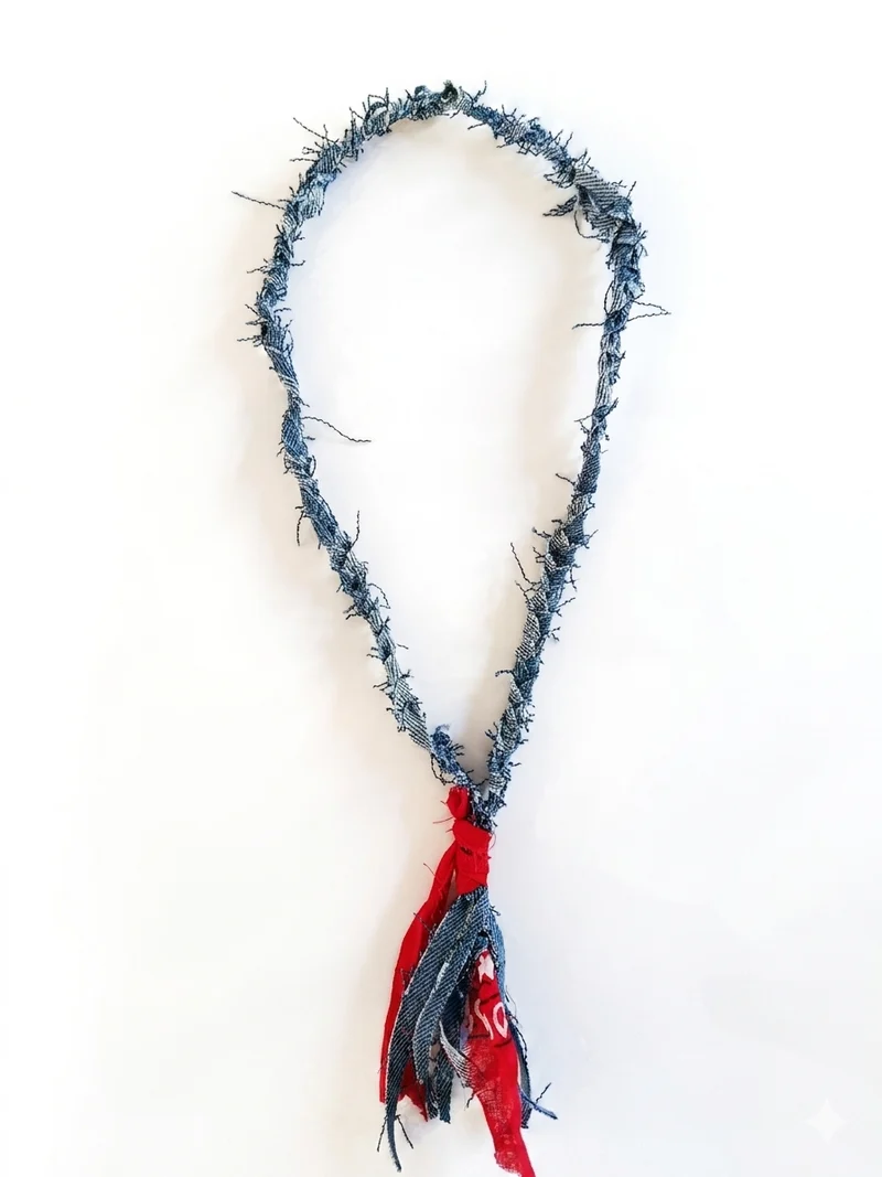 Soda - Collana Nazaré - Bandana intrecciata denim chiaro