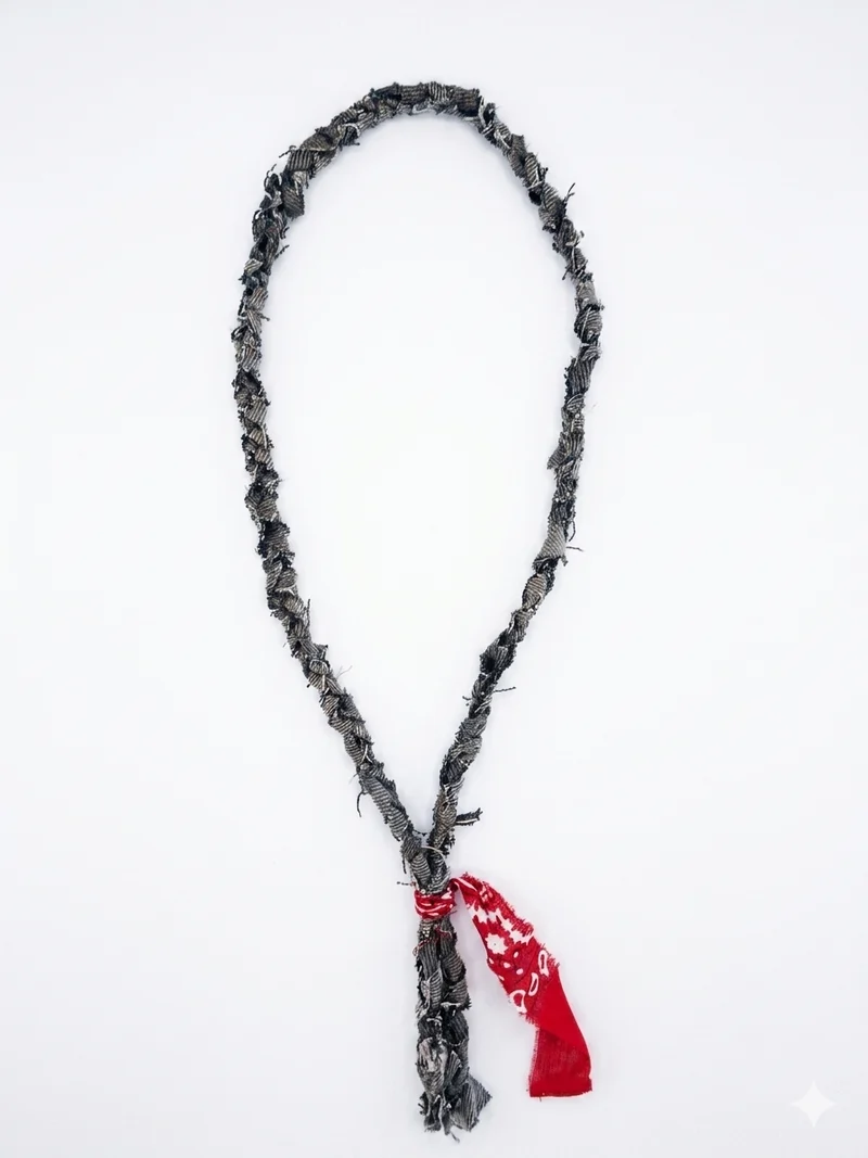Soda - Collana Nazaré - Bandana intrecciata denim grigio