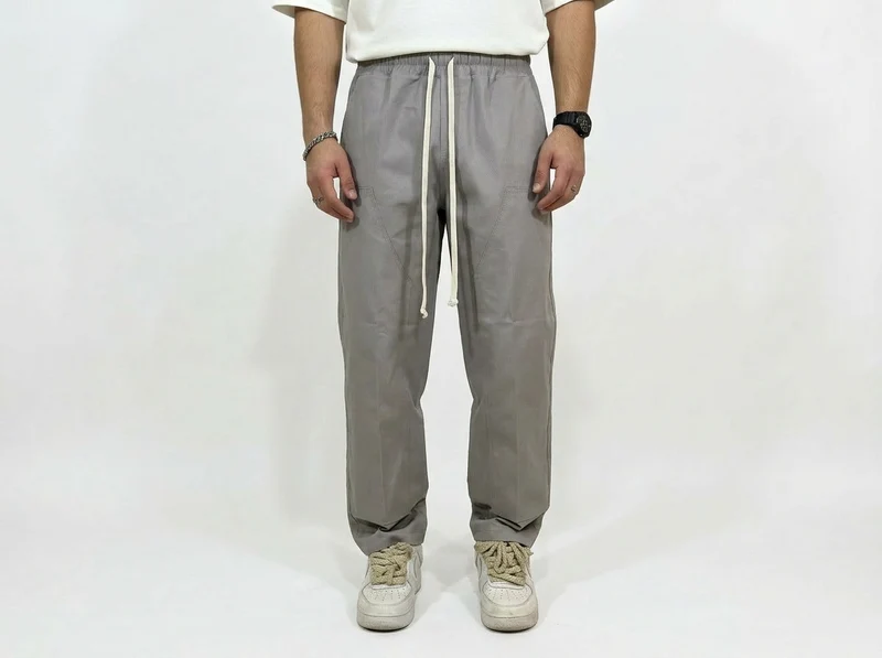 SODA - pantalone double knee wide leg - grigio