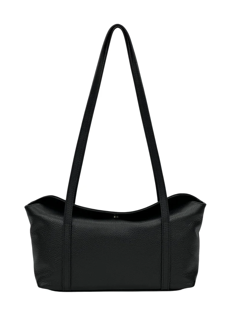 Borsa a spalla vera pelle - nera