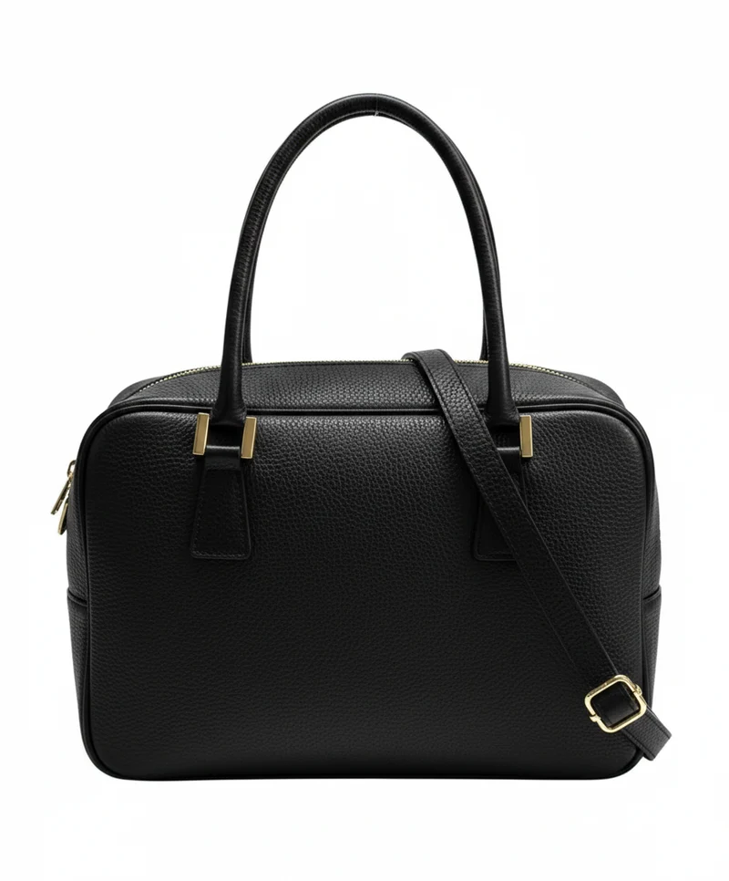 Borsa bauletto miu a spalla e tracolla vera pelle - nera