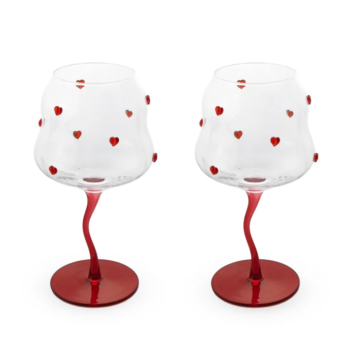 Set 2 calici cuoricini rossi- WD Lifestyle