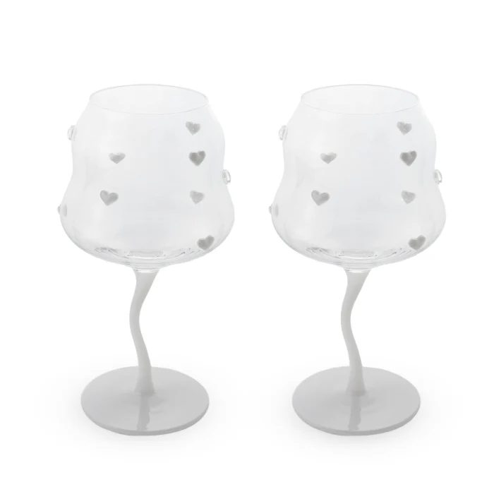 Set 2 calici cuoricini bianchi- WD Lifestyle