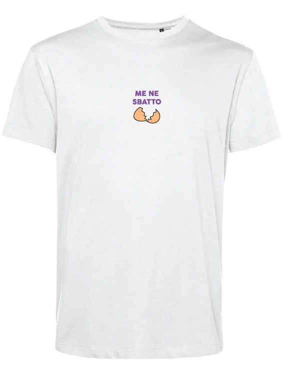 Soda Studio - T-Shirt bianca Me Ne Sbatto - Pourple
