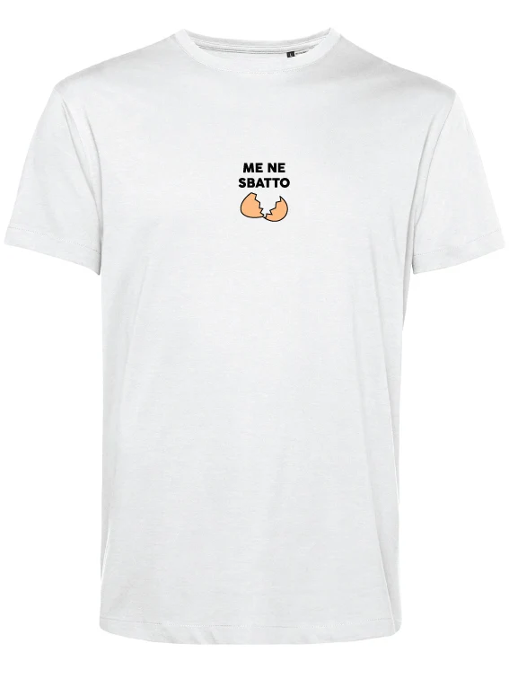 Soda Studio - T-Shirt bianca Me Ne Sbatto - Black
