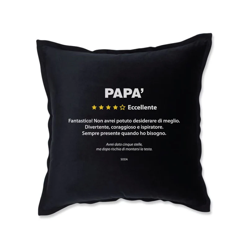 SODA - Cuscino Festa del Papà - Recensione Papà - Nero