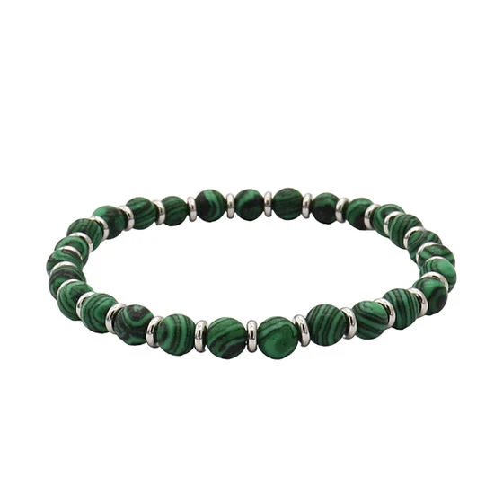 Soda - Bracciale stretch pietre dure 6 mm - Labradorite Verde
