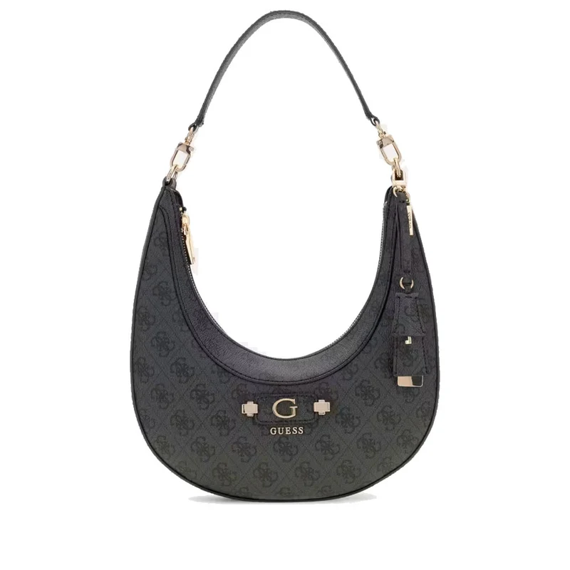 Borsa Donna Hobo a Spalla GUESS Linea Lindsey Colore Coal Logo