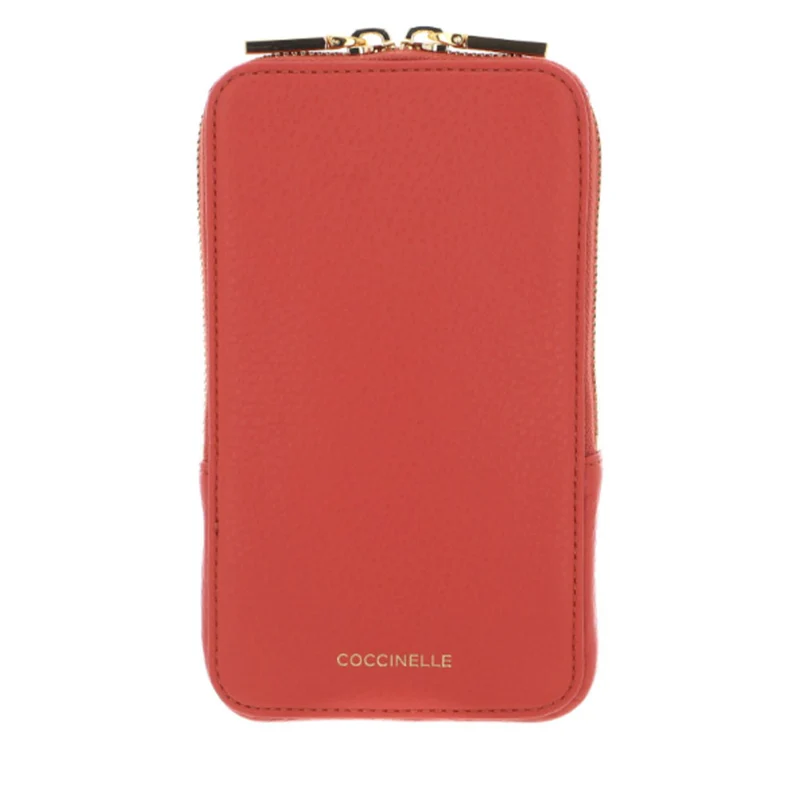 Porta Telefono Donna a Tracolla COCCINELLE Linea Flor Colore Grenadine Red