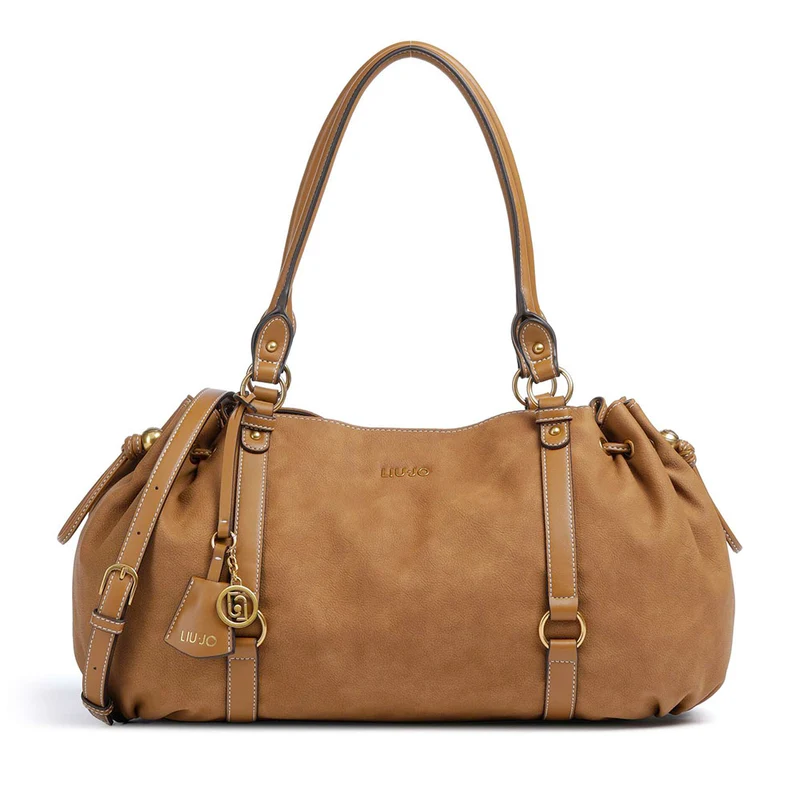 Bauletto Donna a Spalla LIU JO in Tessuto effetto Camoscio color Cammello