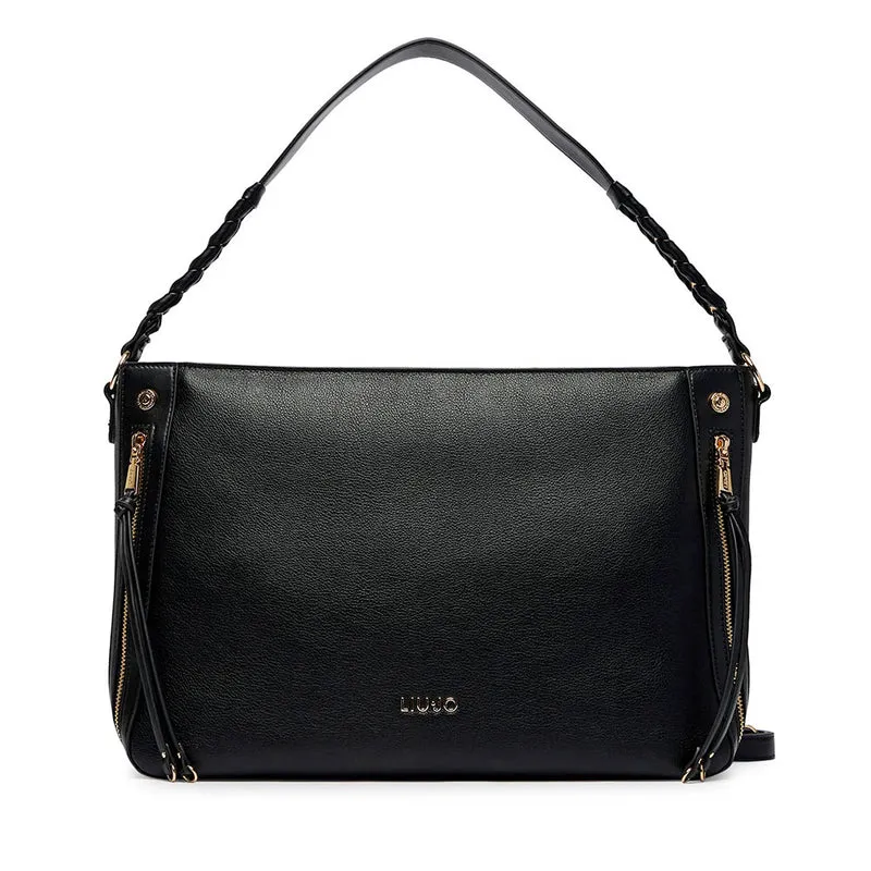 Hobo Bag Media Donna LIU JO Better stampa Bottalata Nera