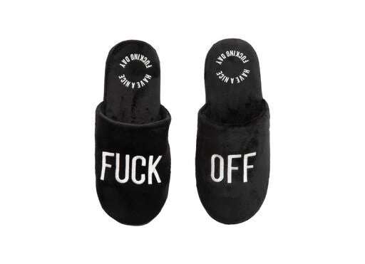 SODA - pantofola "Fuck Off" Nero