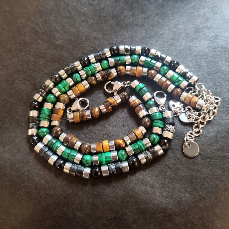 SODA - Bracciale Uomo dischetti pietre dure 6 mm