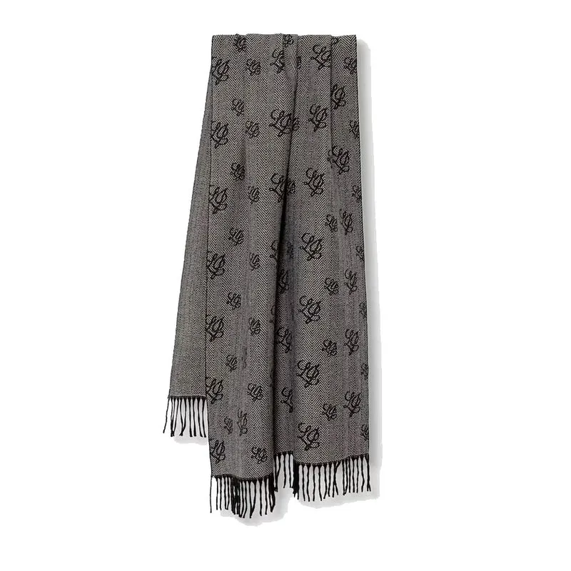 Sciarpa Donna 70 x 180 cm LIU JO in Misto Viscosa Nera con Logo