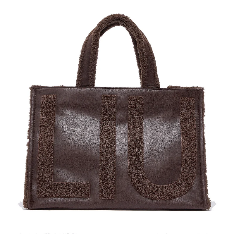 Tote Bag Donna LIU JO in Ecopelle con Logo in Fake Montone Testa di Moro