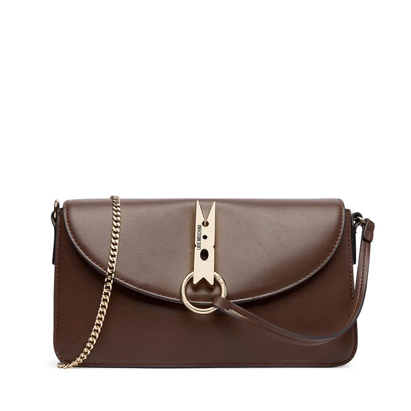 Borsa Donna a Tracolla LOVE MOSCHINO linea Pinned Love Marrone