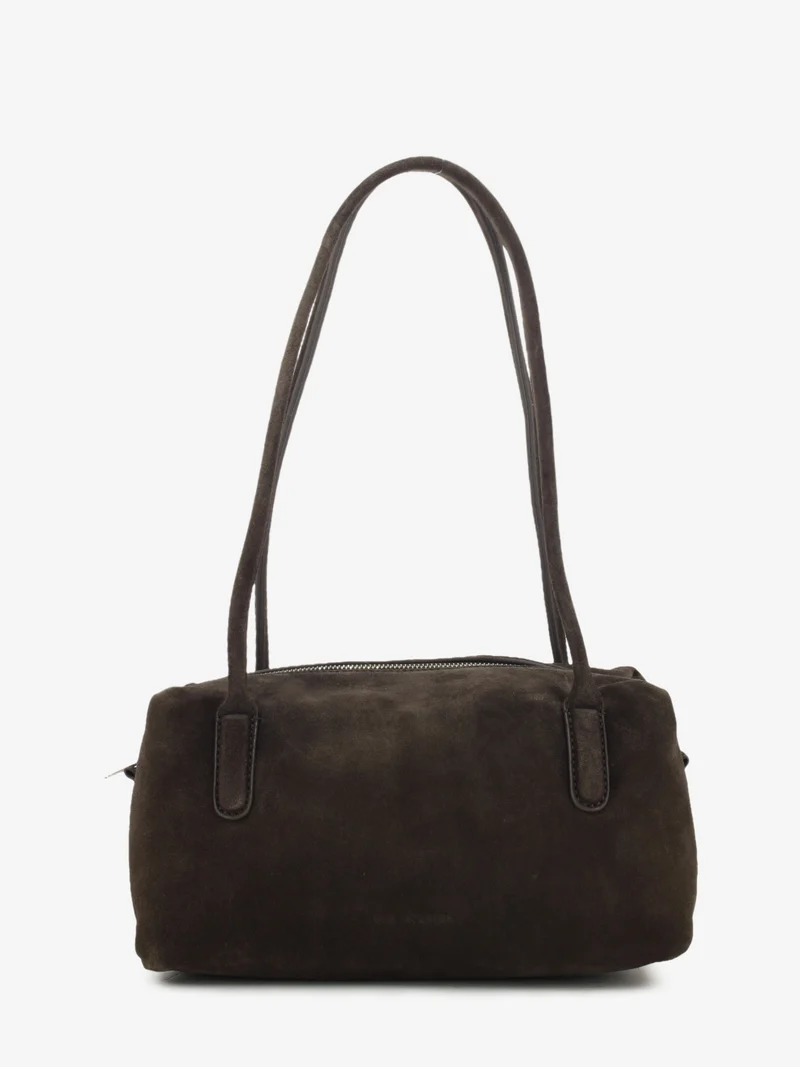 Bag in suede vintage dark brown