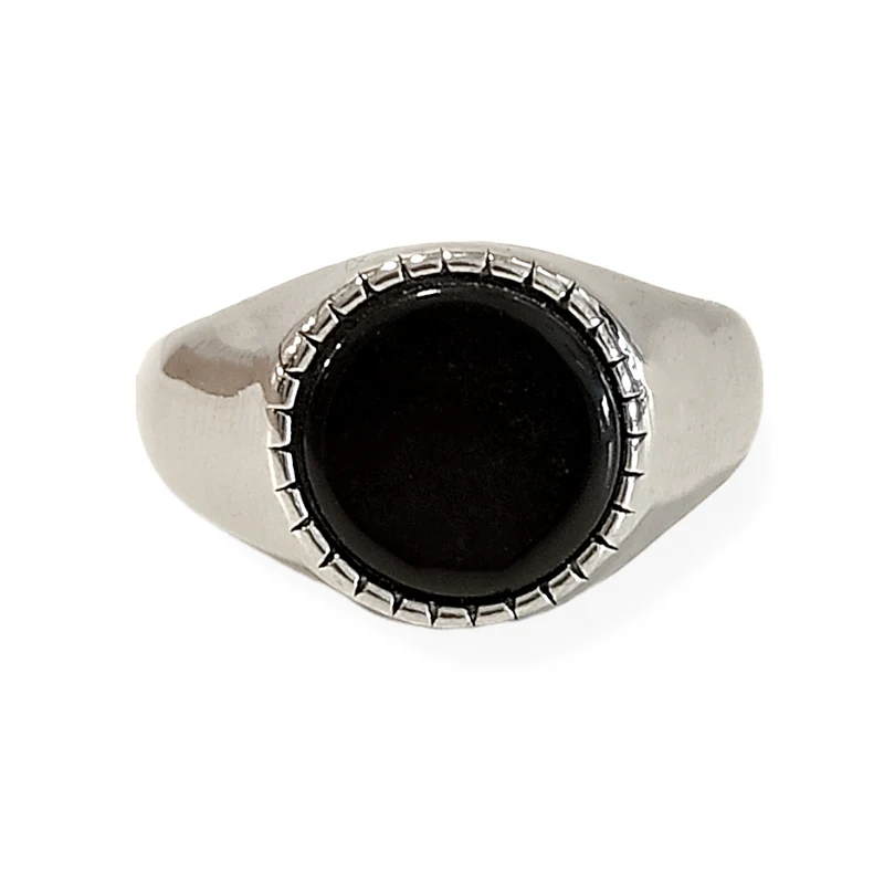 Soda - Anello Pietra tonda - nero