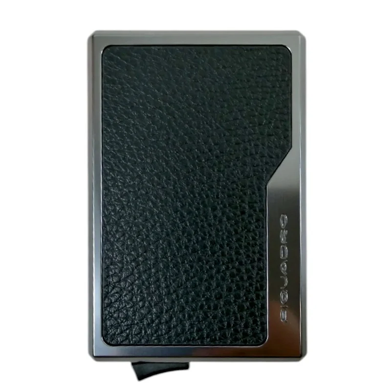 Portacarte PIQUADRO MagSafe in Alluminio e Pelle con RFID Colore Nero - PP7072MOSR