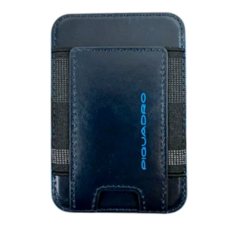 Portacarte PIQUADRO MagSafe in Pelle con RFID Colore Blu Linea Blue Square - PP7285B2R
