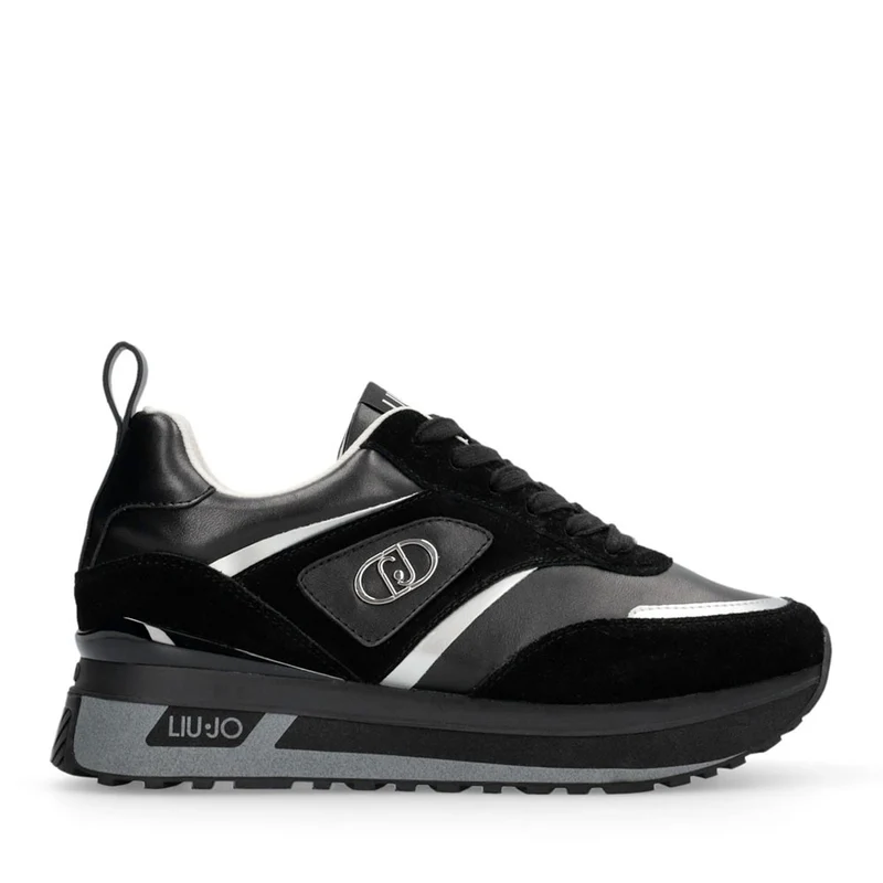 Sneakers Platform Donna LIU JO Maxi Wonder 97 in Pelle e Suede Nero