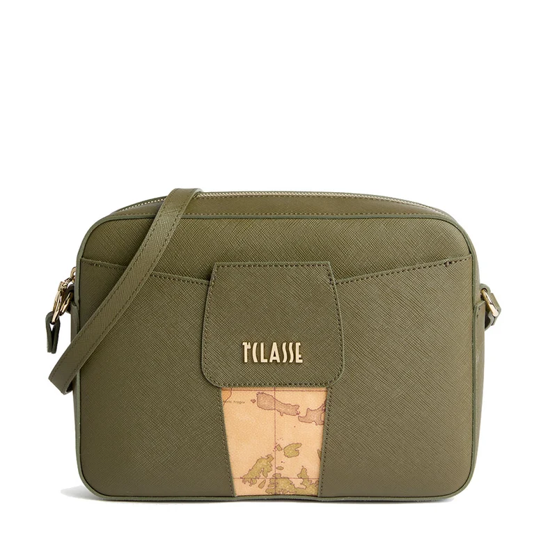 Borsa Donna a Tracolla 1A Classe Alviero Martini linea Windy City Rosso Verde Muschio LD31