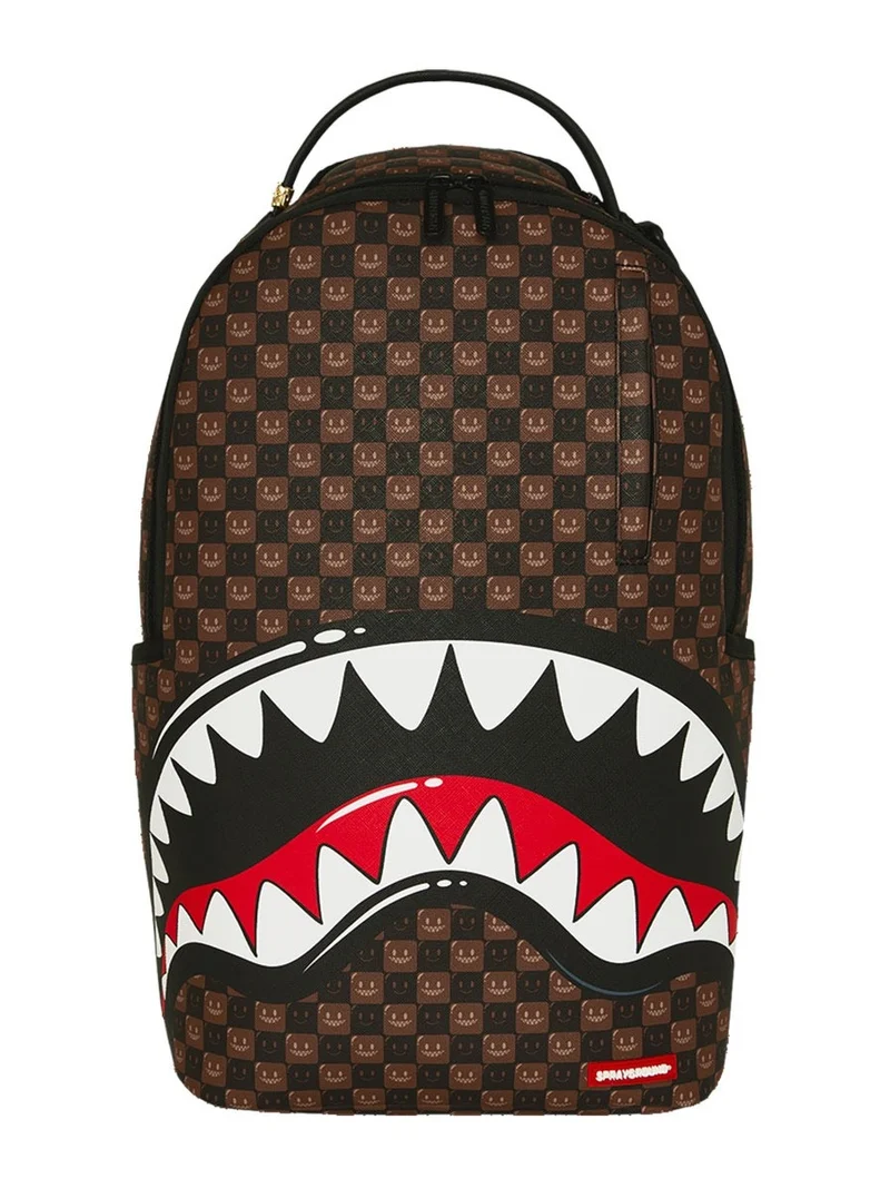 SPRAYGROUND SHARKS IN PARIS WTF BUBBLEBROWN CHECK BACKPACK