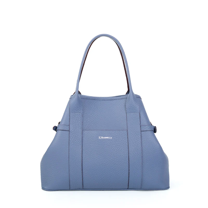 POWDER BLUE TOTE BAG SIDE BUCKLES