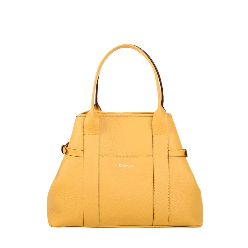 YELLOW TOTE BAG SIDE BUCKLES