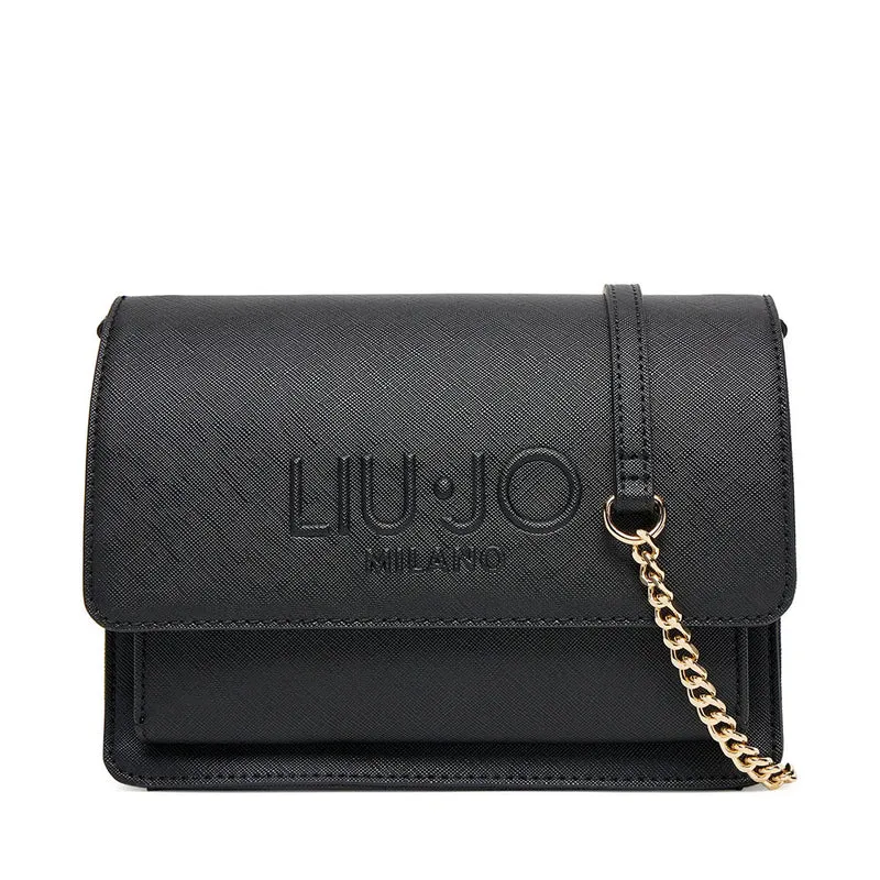 Borsa Donna con Tracolla in Catena LIU JO Better stampa Saffiano Nero