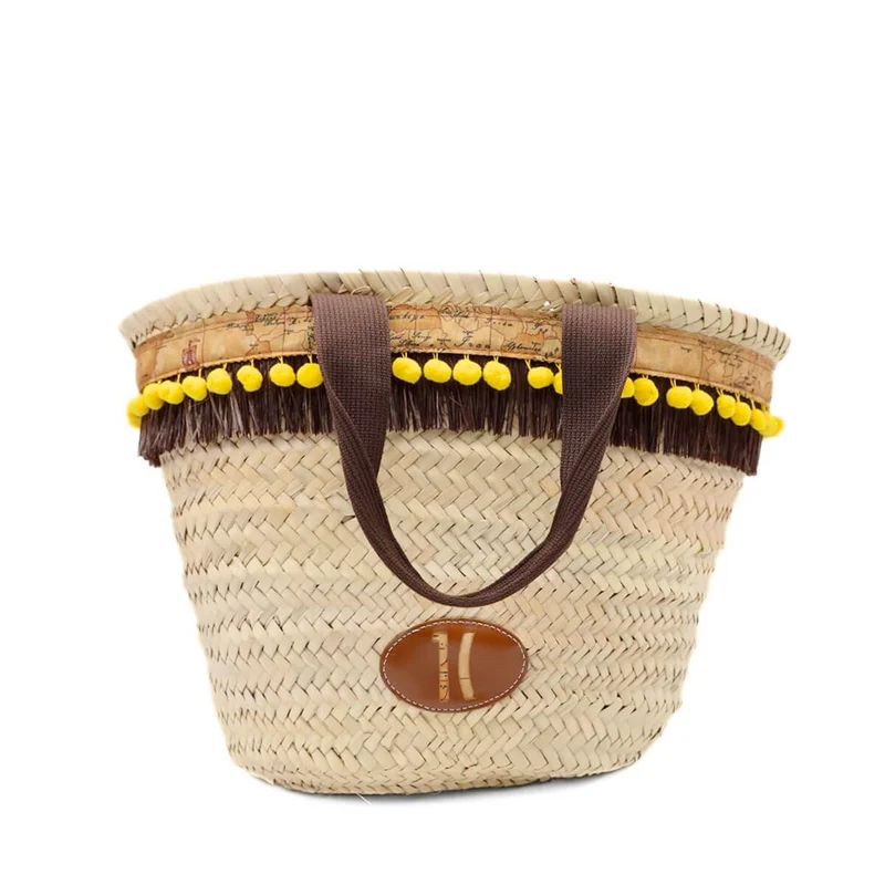 Borsa da Mare 1A Classe Alviero Martini linea Geo Boho Chic in Rafia Beige