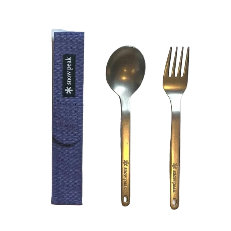 SNOW PEAK - SET POSATE FORK & SPOON TITANIUM - SCT-002 - VIOLA
