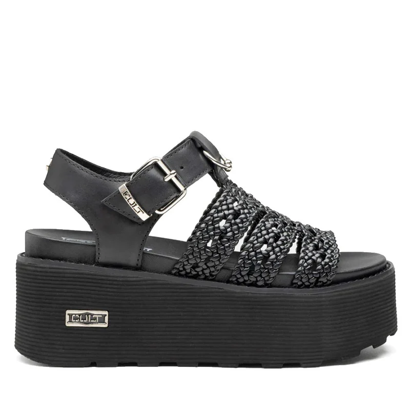 Sandali Donna CULT Nancy 4749 in Pelle Intrecciata Nera