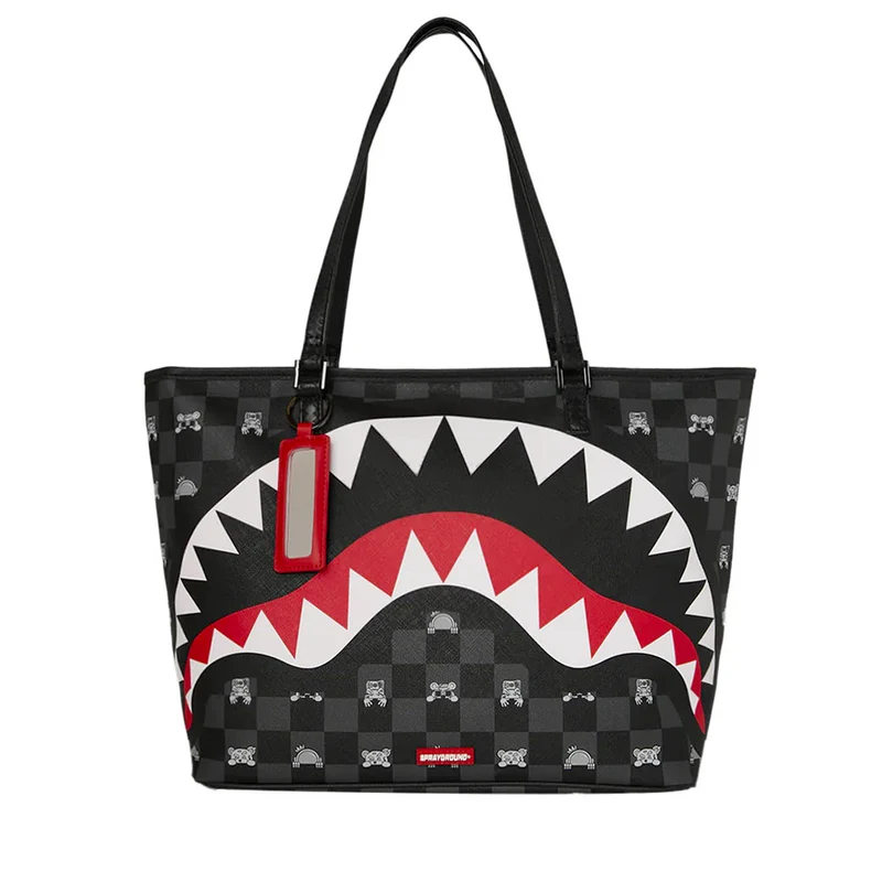 Borsa Tote Donna SPRAYGROUND stampa Gray Peeking Character Check