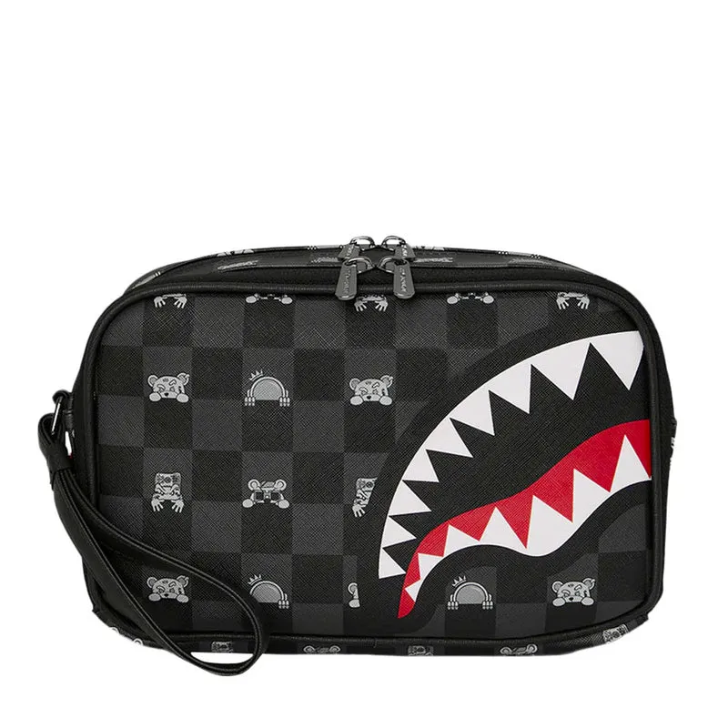Necessaire SPRAYGROUND stampa Gray Peeking Character Check