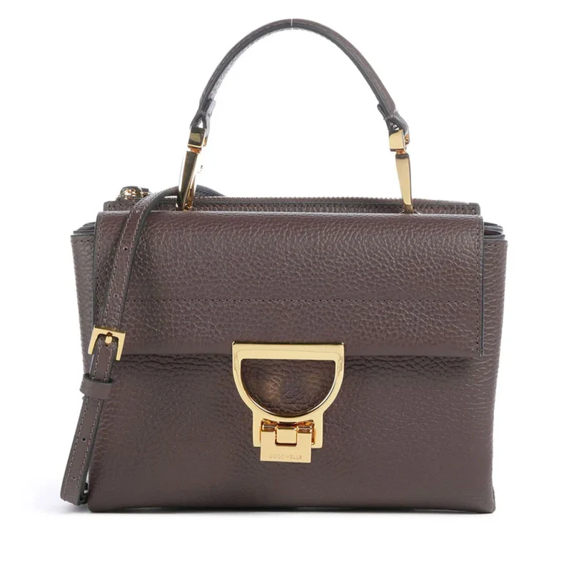Borsa Donna a Mano con Tracolla COCCINELLE Linea Arlettis in Pelle colore Brunette