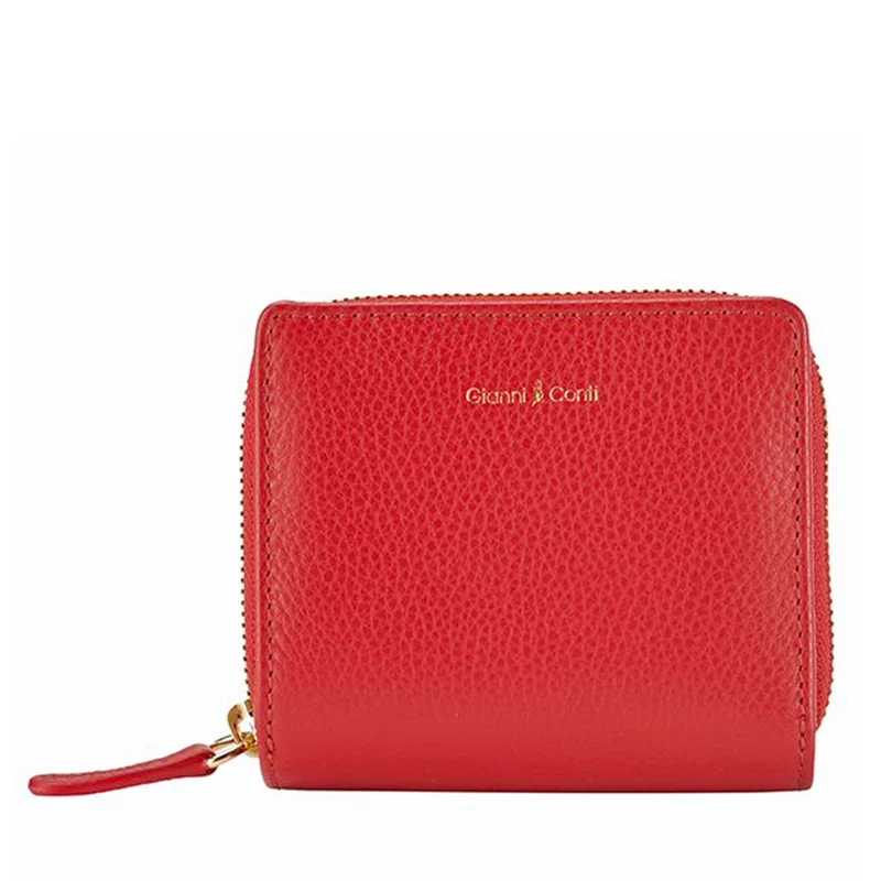 Portafoglio Donna Piccolo GIANNI CONTI linea Coco in Pelle Rossa