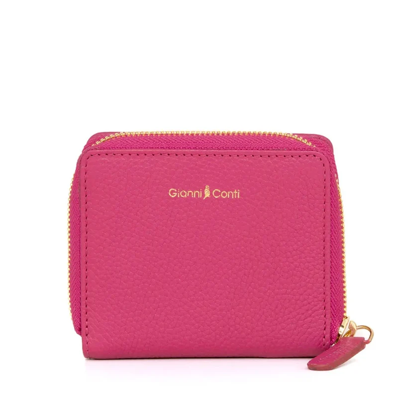 Portafoglio Donna Piccolo GIANNI CONTI linea Coco in Pelle Fuxia