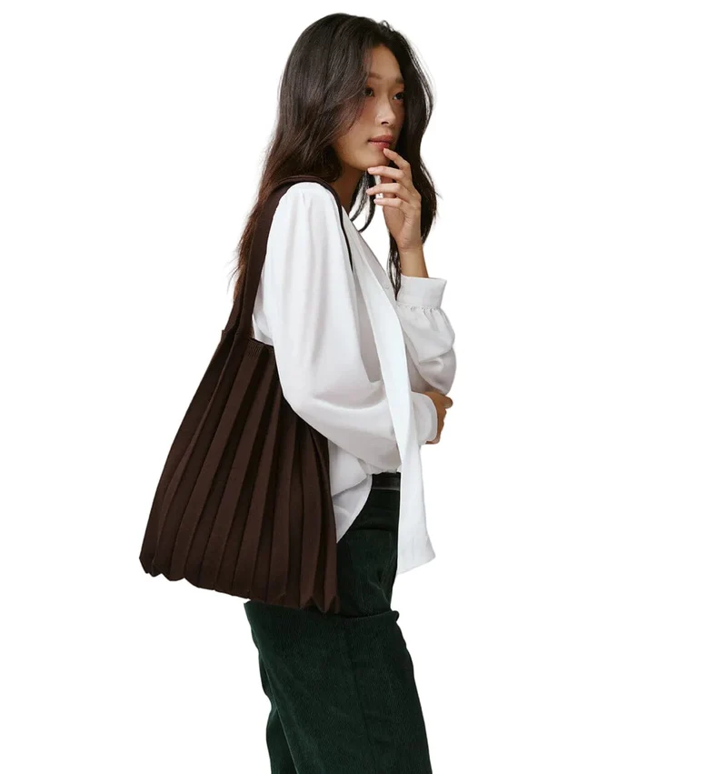 PLEATSMAMA - Borsa a Spalla - SB17-GK1 NEW SHOULDER BAG - Brown