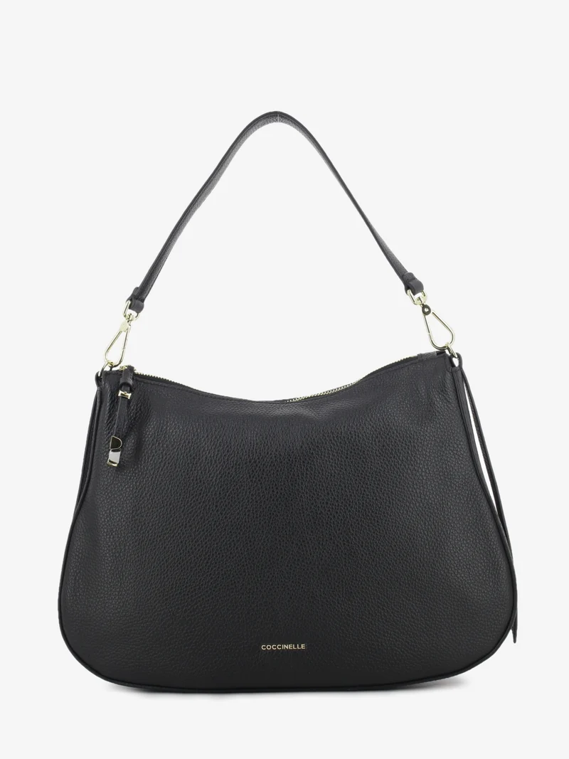 Bag grained leather noir