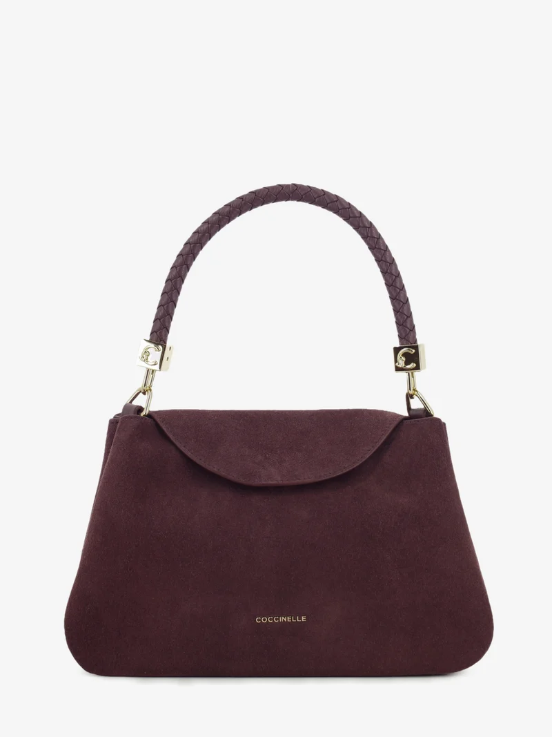 Handbag in suede Tiggy small berry
