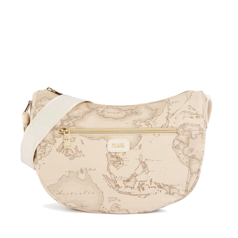 Borsa Donna Mezzaluna Media 1A Classe Alviero Martini linea Soft Petals in Tessuto Soft Geo Safari LE55