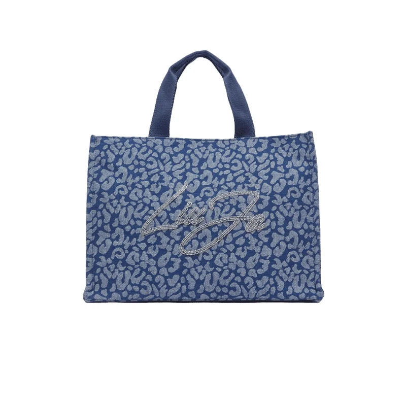 LIU.JO SOFT Borsa Tote Denim Animalier Donna con Strass
