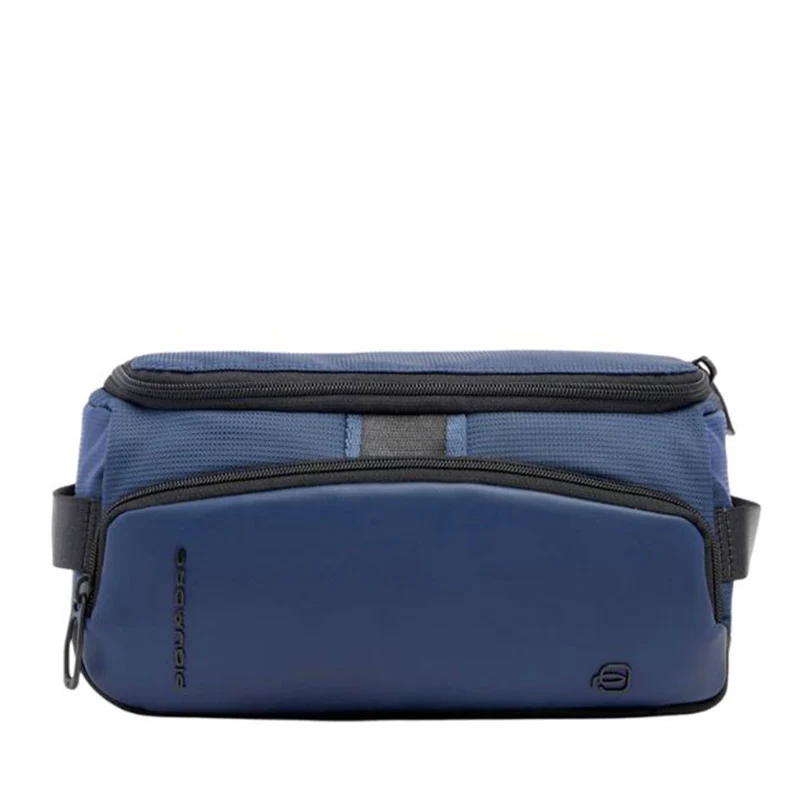 Beauty Case PIQUADRO Uomo in Tessuto e Pelle Colore Blu Linea Pq-Earth - BY6947S137